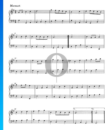 Suite G Major, HWV 450: 6. Menuet Sheet Music
