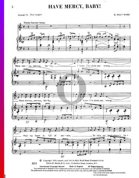 Have Mercy Baby Musik-Noten