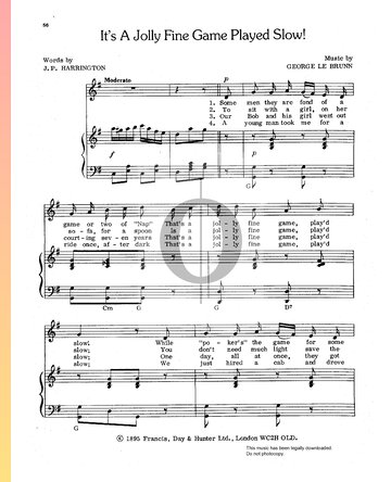It's A Jolly Fine Game Played Slow! Sheet Music