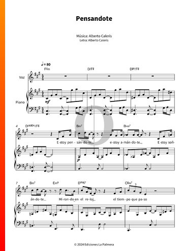 Pensandote Partitura