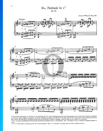 Fantasie c-Moll, KV 475 Musik-Noten
