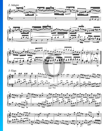 Partition Concerto en Do Majeur, BWV 977: 3. Giga