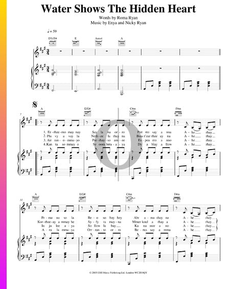 Water Shows The Hidden Heart Musik-Noten