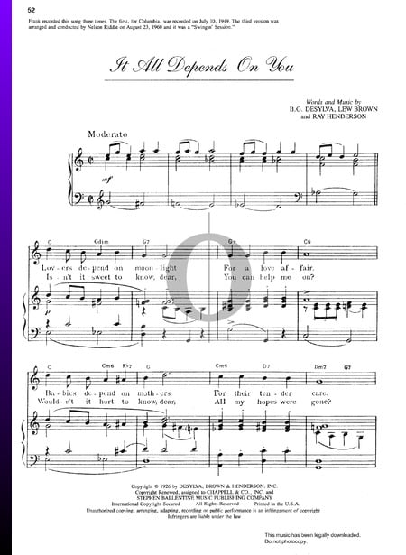 It All Depends On You Musik-Noten