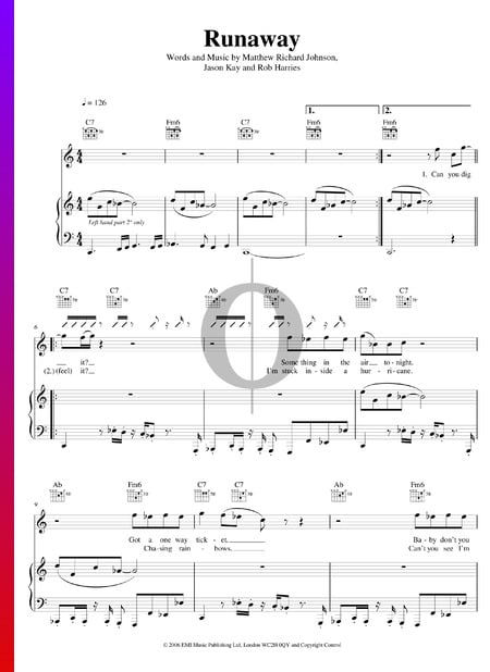 Runaway Musik-Noten