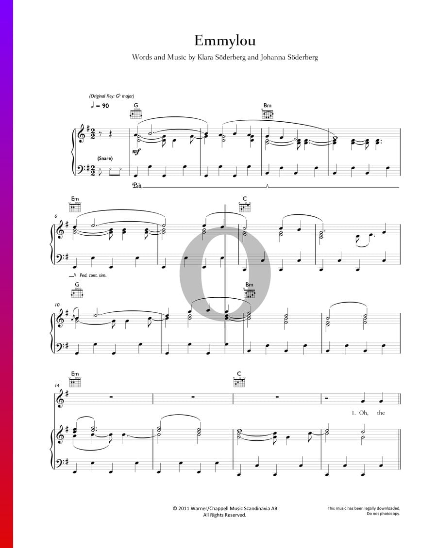 Emmylou (First Aid Kit) Piano Sheet Music OKTAV