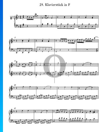 Klavierstück in F-Dur, Nr. 29 Musik-Noten