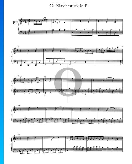 Klavierstück in F-Dur, Nr. 29 Musik-Noten