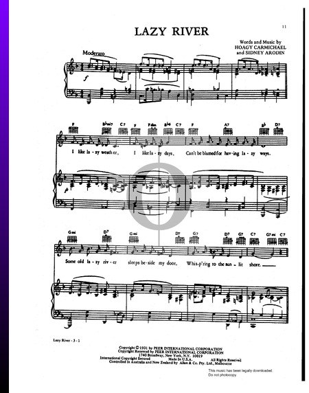 Lazy River Musik-Noten