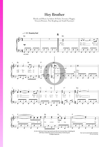 Hey Brother Sheet Music