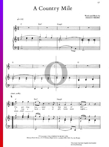 A Country Mile Partitura