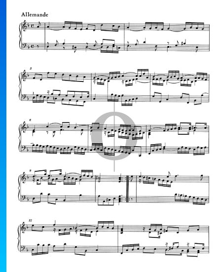 Suite d-Moll, HWV 449: 2. Allemande Musik-Noten