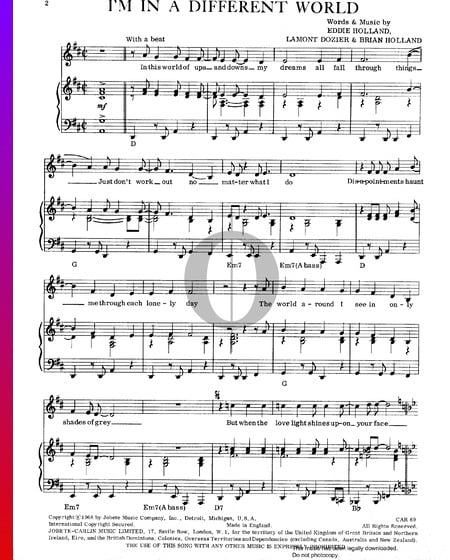 I'm In A Different World Musik-Noten