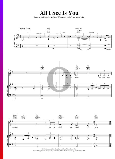 All I See Is You Partitura