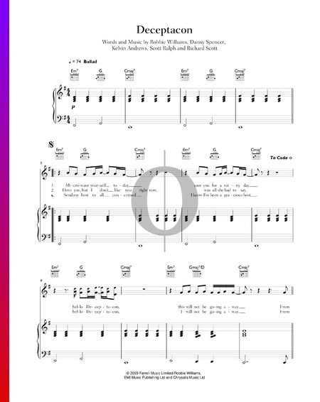 Deceptacon Partitura