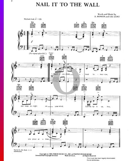 Nail It To The Wall Sheet Music