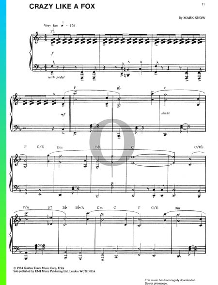 Crazy Like A Fox Partitura
