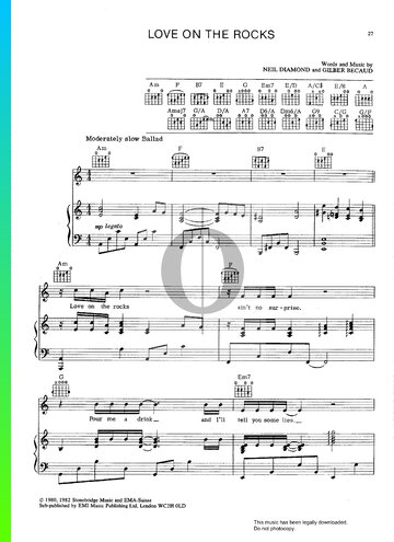Love On The Rocks Partitura