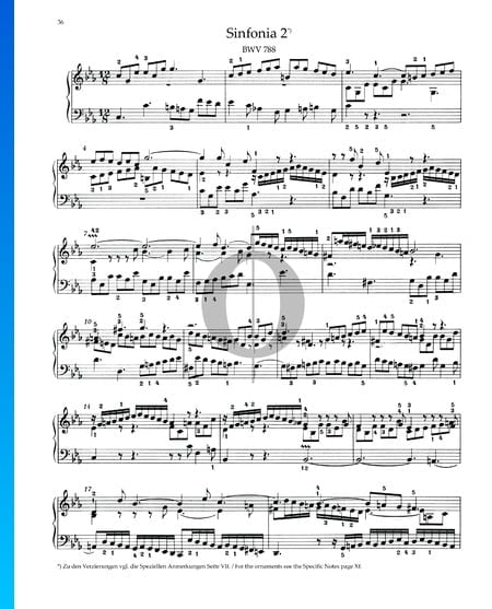 Sinfonia 2, BWV 788 Sheet Music