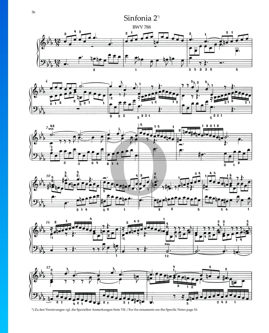 Sinfonia 2, BWV 788 (Johann Sebastian Bach) Piano Sheet Music - OKTAV