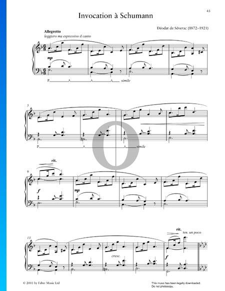 Invocation à Schumann Sheet Music