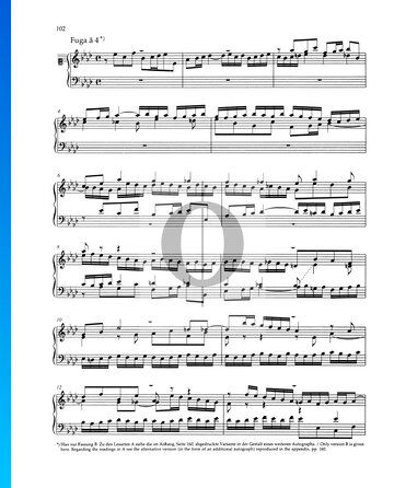 Partition Fugue en La bémol Majeur, BWV 886
