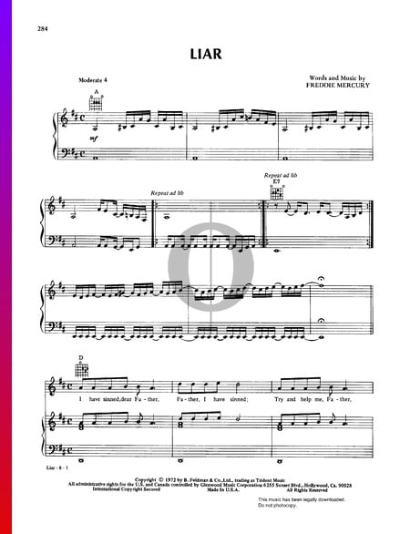Liar Sheet Music