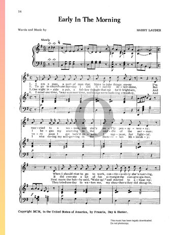 Early In The Morning Sheet Music