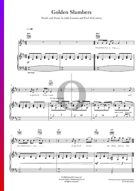 Golden Slumbers Musik-Noten