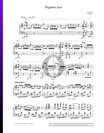 Paganini Jazz, Op. 5b Musik-Noten