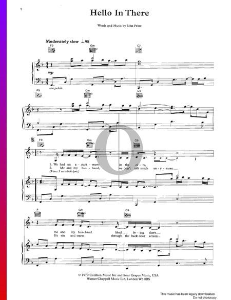 Hello In There Sheet Music