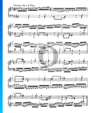 Variaciones Goldberg, BWV 988: Variación 26. a 2 claves Partitura