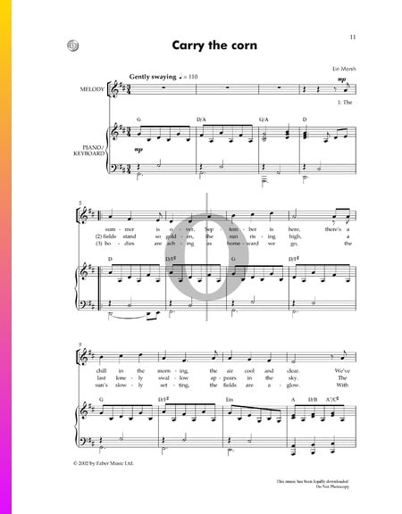 Carry The Corn Sheet Music