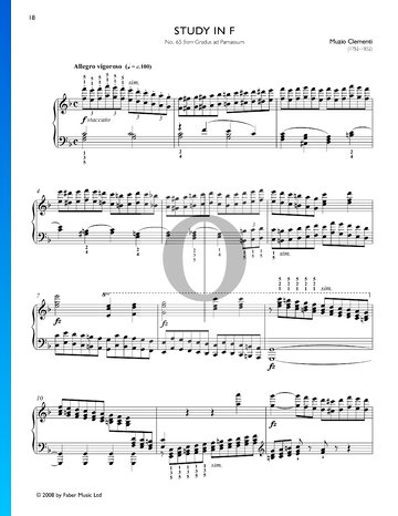 Etüde in F-Dur, Nr. 65 (Gradus ad Parnassum) Musik-Noten