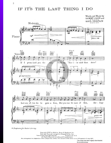 If It's The Last Thing I Do Partitura