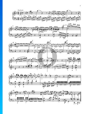 Piano Sonata No. 1 C Major, KV 279 (189d): 2. Andante bladmuziek