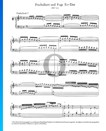Partition Prélude 7 Mi bémol Majeur, BWV 876