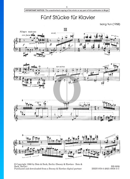 5 Piano Pieces: No. 3. Allegro moderato