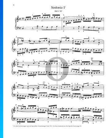 Sinfonia 1, BWV 787 Musik-Noten