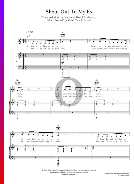Shout Out To My Ex Sheet Music