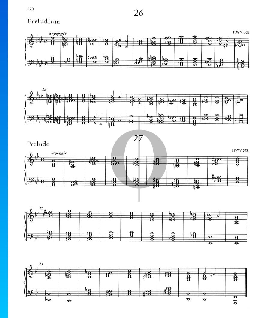 Prelude G Minor Hwv 573 Georg Friedrich Händel Piano Sheet Music Oktav