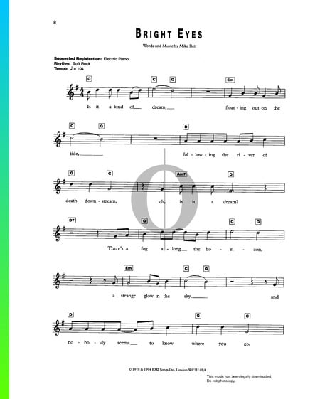 Bright Eyes Musik-Noten