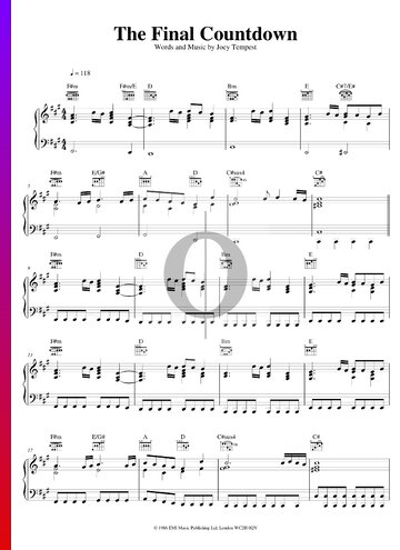 The Final Countdown Partitura