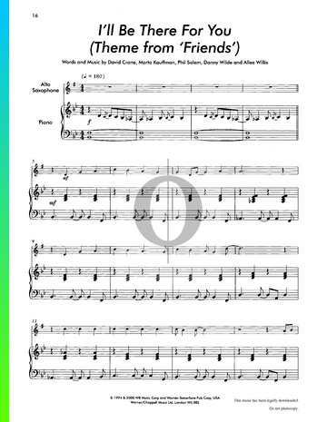 I'll Be There For You Partitura
