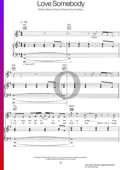 Love Somebody Sheet Music