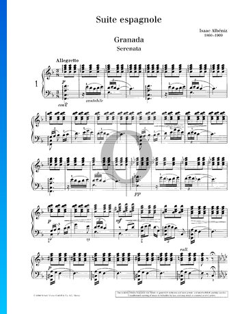 Suite Española No. 1, Op. 47: 1. Granada (Serenata) Sheet Music