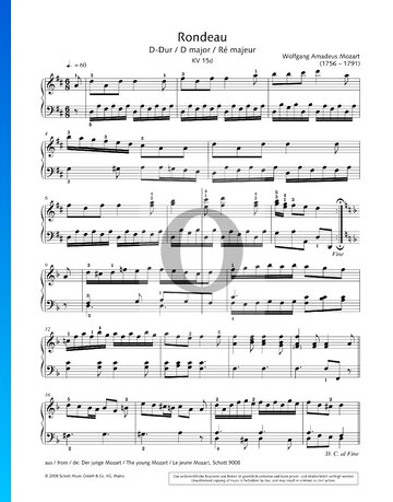 Rondeau in D-Dur, KV 15d Nr. 1 Musik-Noten