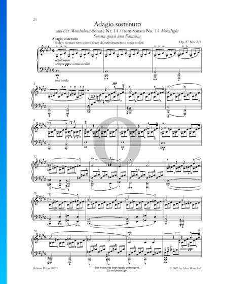 Sonata quasi una Fantasia ("Moonlight Sonata"), Op. 27 No. 2: No. 1 Adagio