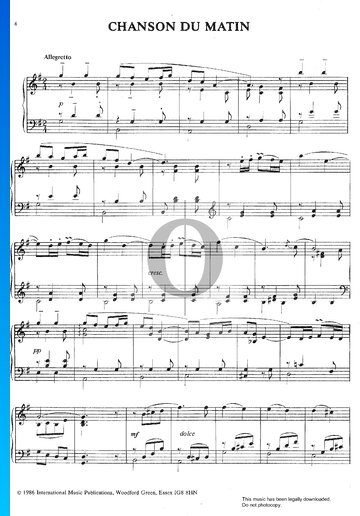 Chanson Du Matin, Op. 15 No. 2 Spartito