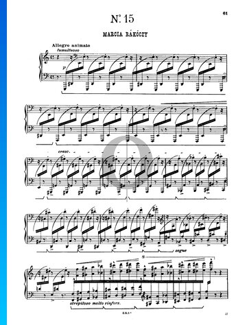Hungarian Rhapsody No. 15, S.244/15 Spartito